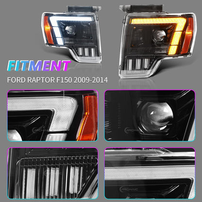 LED Headlights Assembly Compatible with 2015-2017 Ford F150 Pickup XL/XLT/Lariat/King Ranch/Platinum/Limited F150 Raptor 2017-2020