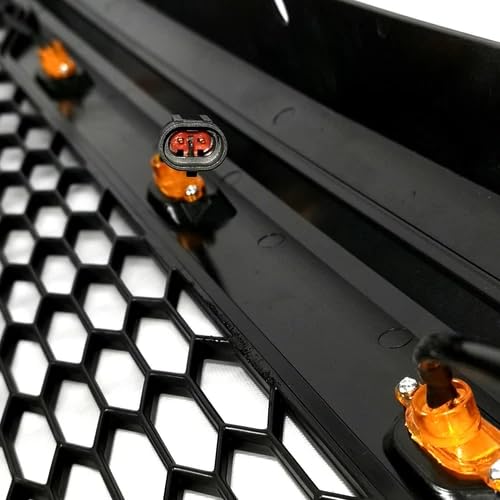 Raptor Style Matte Black Front Bumper Grille with Yellow LED Lights Fit for 2015-2017 Ford F150 - OMOTOR