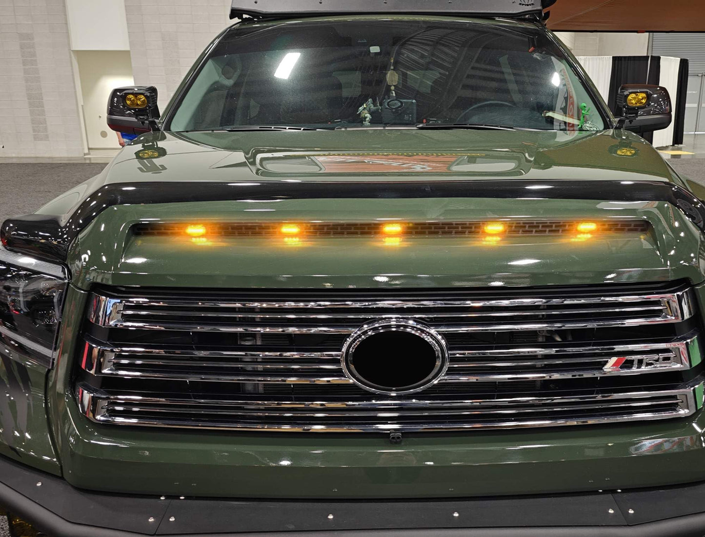 Full LED Front Hood Bulge Insert Replacement Lighting Kit Compatible with Toyota Tundra 2014-2021