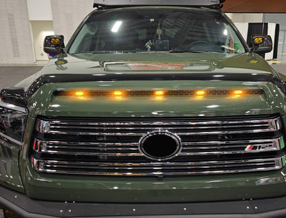 Full LED Front Hood Bulge Insert Replacement Lighting Kit Compatible with Toyota Tundra 2014-2021