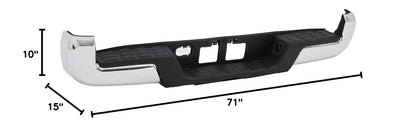 Rear Steel Step Bumper Assembly for 2016-2023 Toyota Tacoma without Park Sensor Holes