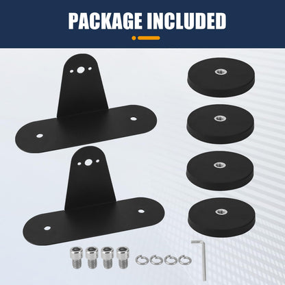 2PCS Magnetic Base Light Bar Mounts for LED Pod Work Lights Auxiliary Driving Lamp on Roof Hood of Off Road Truck SUV Tractor Golf Cart Boats