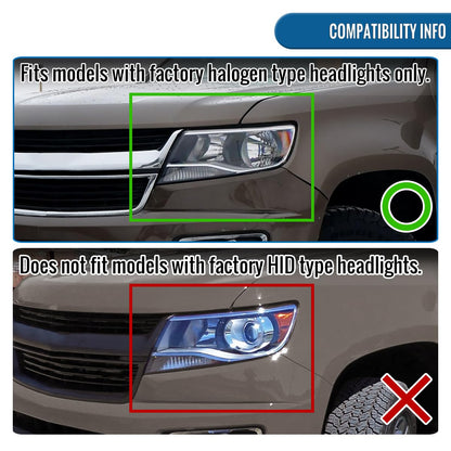 Chevy Colorado LED Tube Headlights Assembly Pair