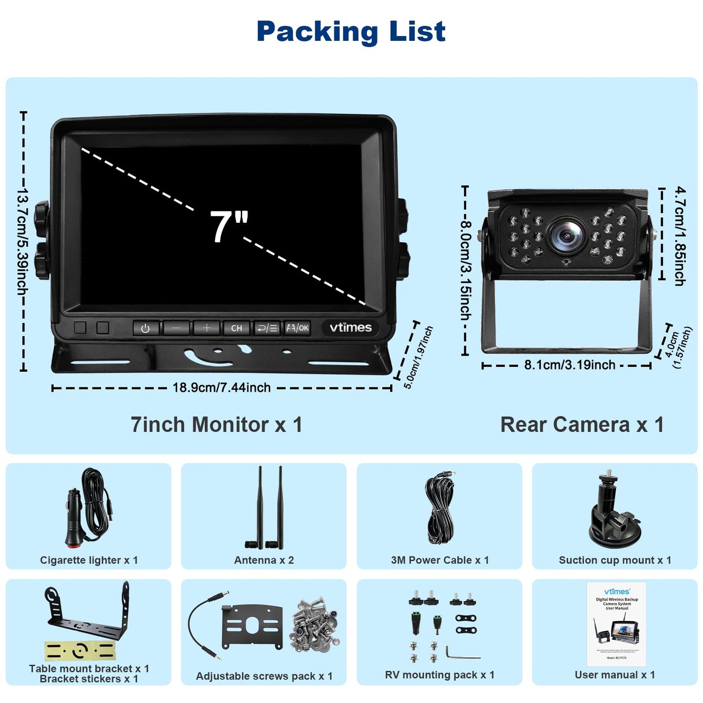 RV Wireless Backup Camera Plug and Play
