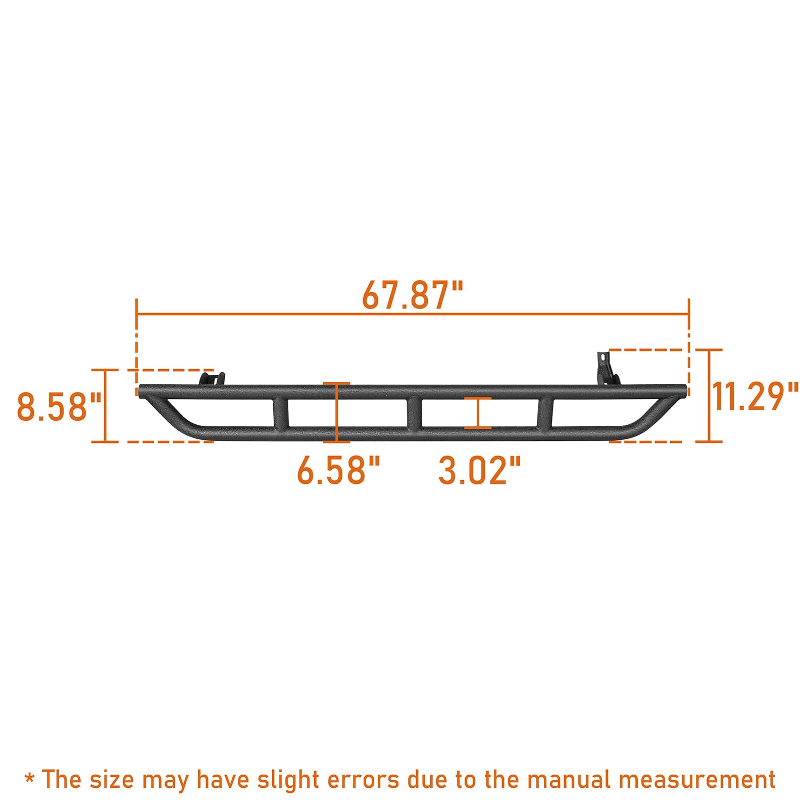 Rock Slider Rails Rocker Guard Offroad Steel Door Armor Compatible with 2010-2024 Toyota 4Runner 5th Gen (Excluding Limited, Nightshade, TRD Sport & 10-13 SR5) - OMOTOR