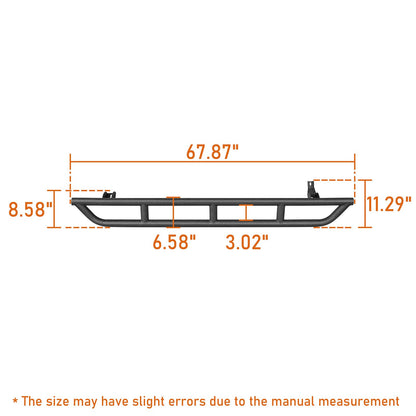 Rock Slider Rails Rocker Guard Offroad Steel Door Armor Compatible with 2010-2024 Toyota 4Runner 5th Gen (Excluding Limited, Nightshade, TRD Sport & 10-13 SR5) - OMOTOR