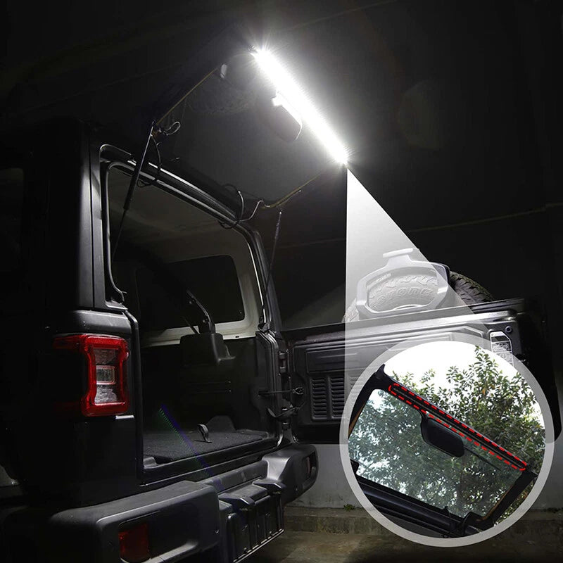 Tailgate Dome Light + Rain Gutter Set For Jeep Wrangler JL TJ JK 97+ - OMOTOR