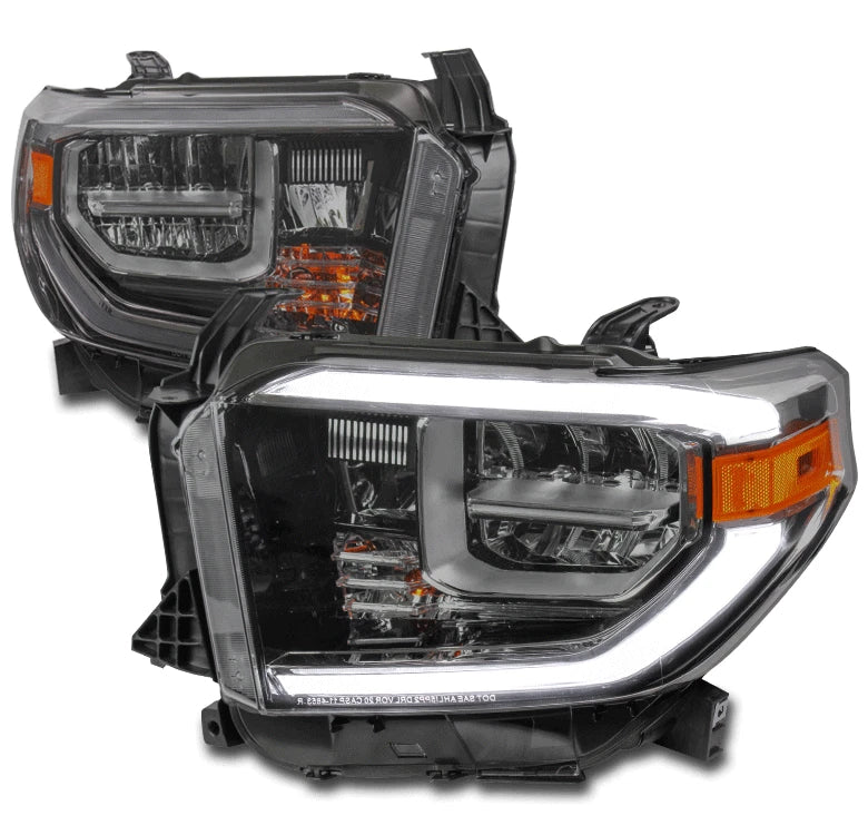 For 18-21 Toyota Tundra [Built-In LED] DRL Tube Headlights Headlamp Smoke - OMOTOR