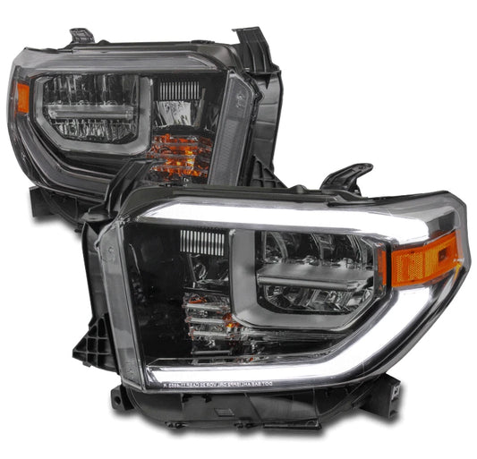For 18-21 Toyota Tundra [Built-In LED] DRL Tube Headlights Headlamp Smoke
