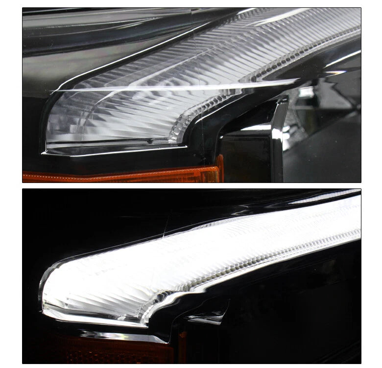 For 18-21 Toyota Tundra [Built-In LED] DRL Tube Headlights Headlamp Smoke - OMOTOR