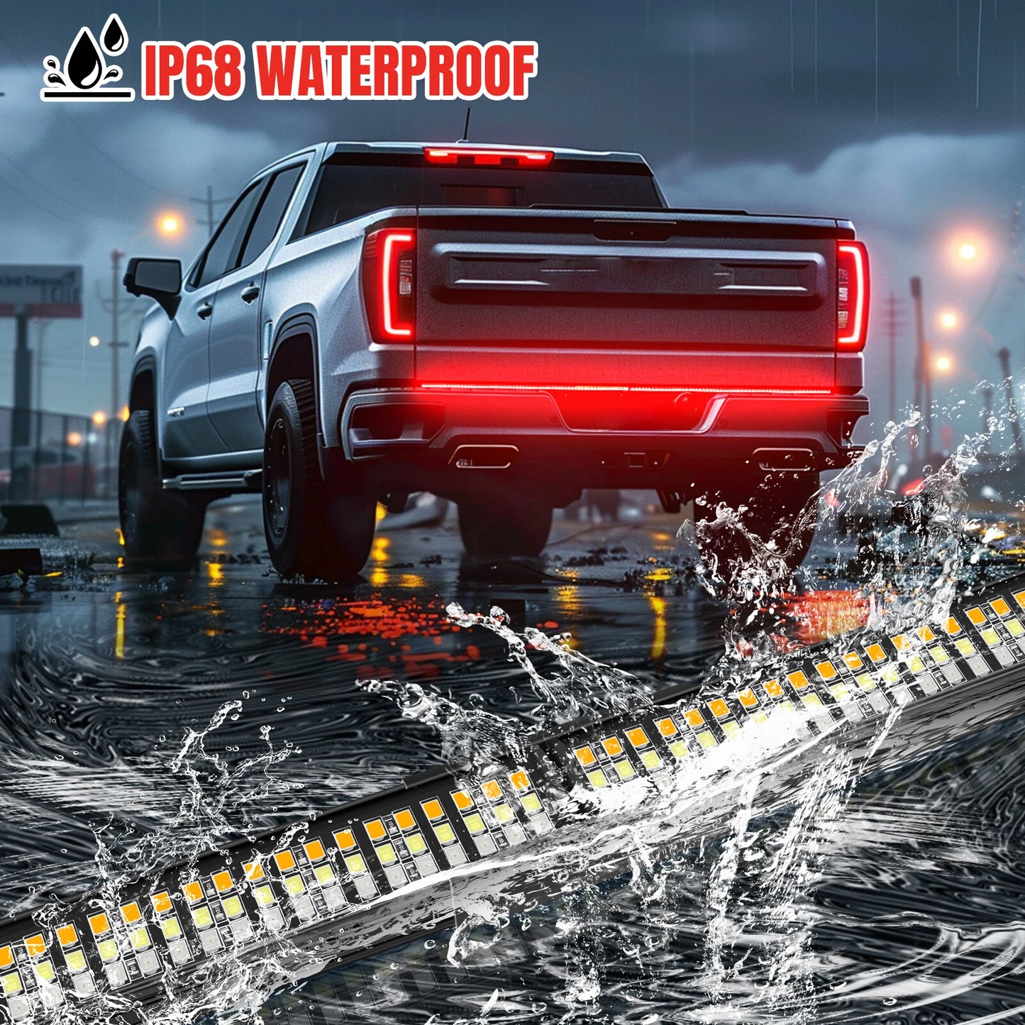 48" LED Tailgate Strip Light Bar Brake Turn Signal 3-Row For Ford F-150 Raptor - OMOTOR