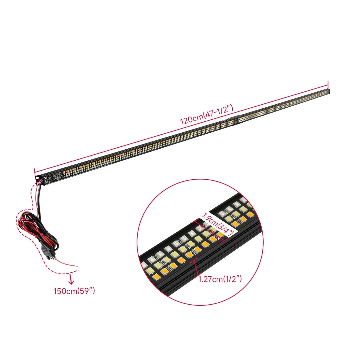 48" LED Tailgate Strip Light Bar Brake Turn Signal 3-Row For Ford F-150 Raptor - OMOTOR