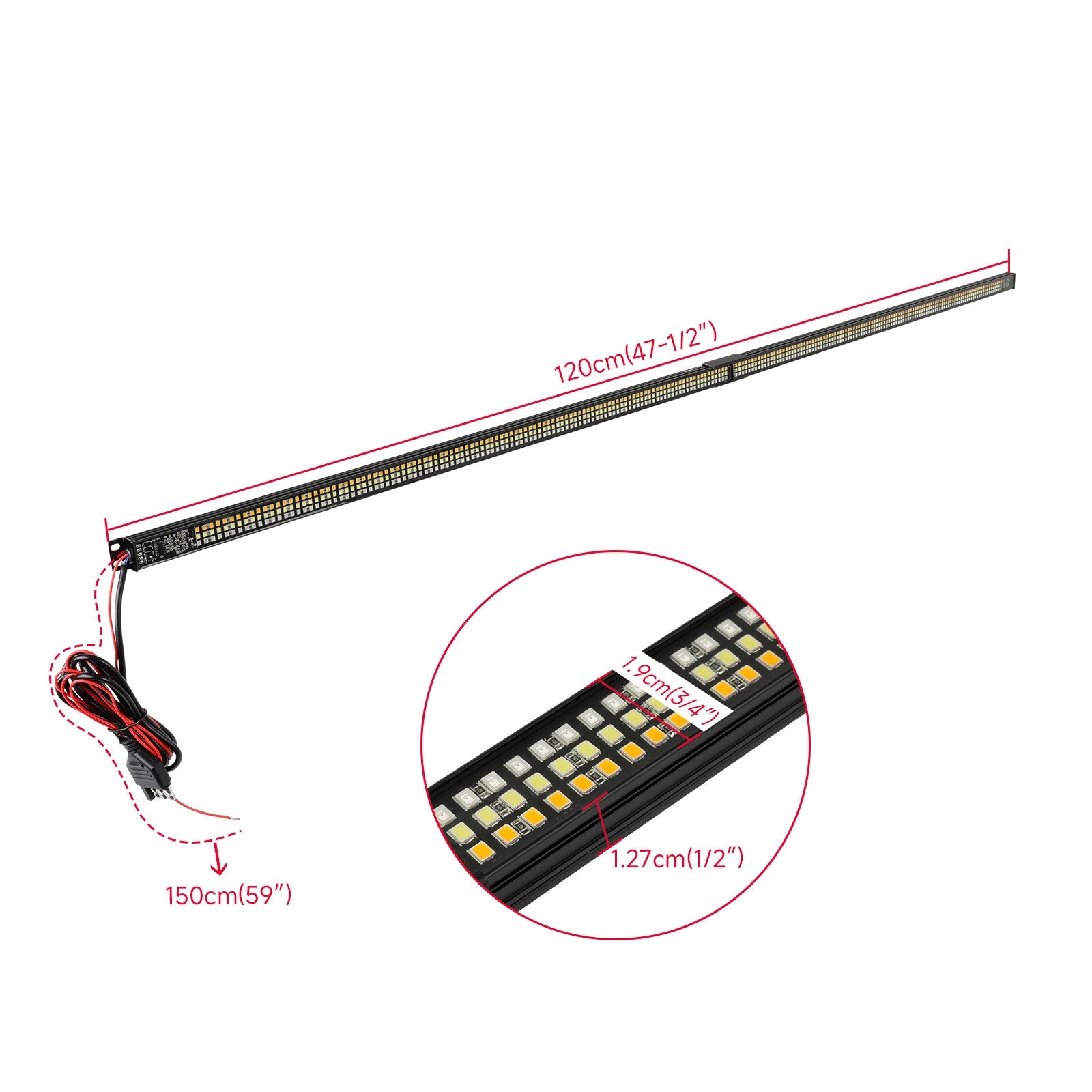 48" LED Tailgate Strip Light Bar Brake Turn Signal 3-Row For Ford F-150 Raptor - OMOTOR