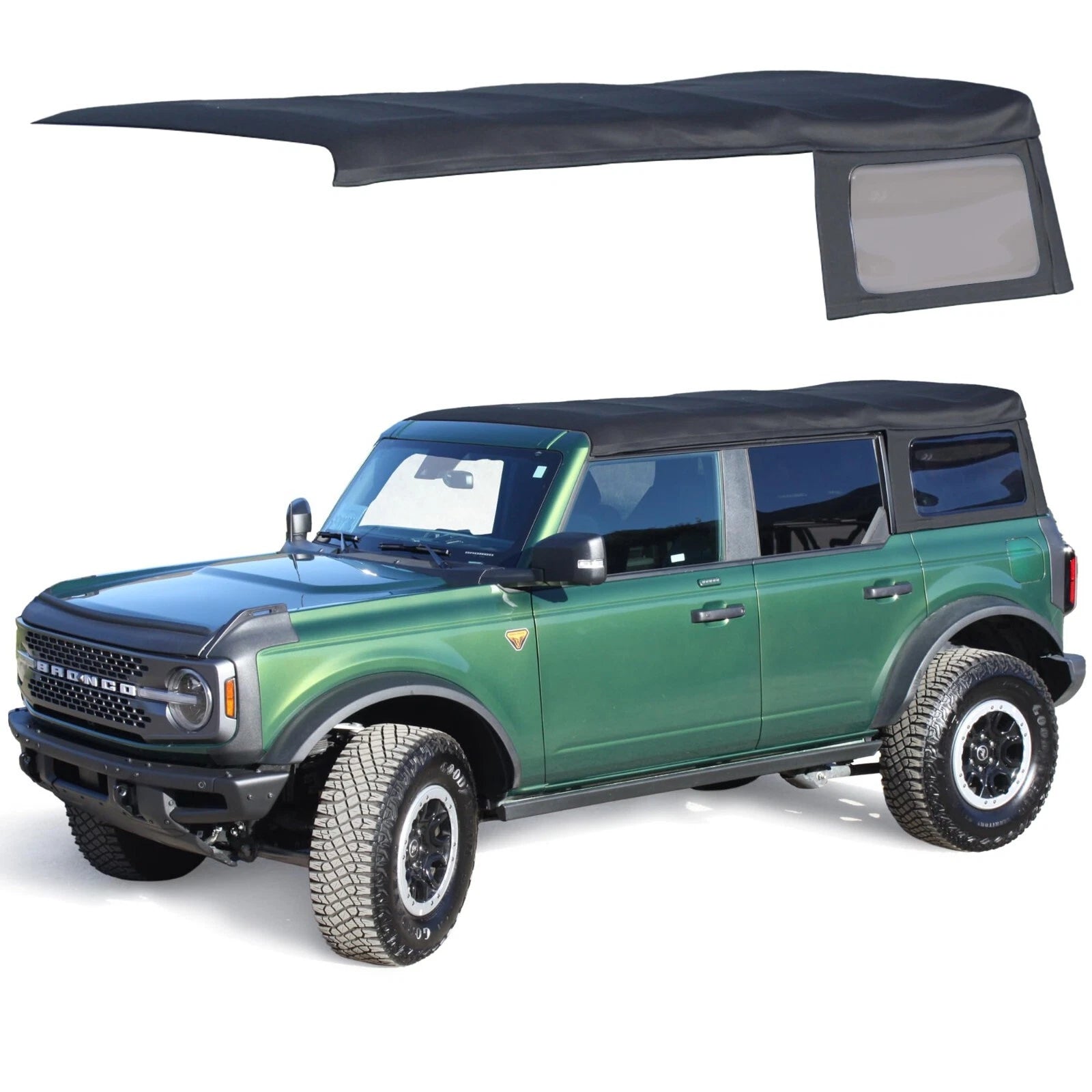 Soft Top Replacement 2021 - 2025 Ford Bronco 4DR - Black, Canvas - OMOTOR