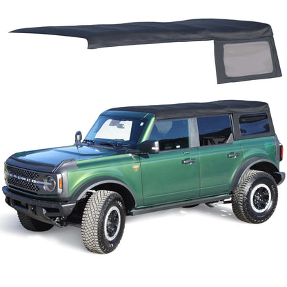 Soft Top Replacement 2021 - 2025 Ford Bronco 4DR - Black, Canvas - OMOTOR