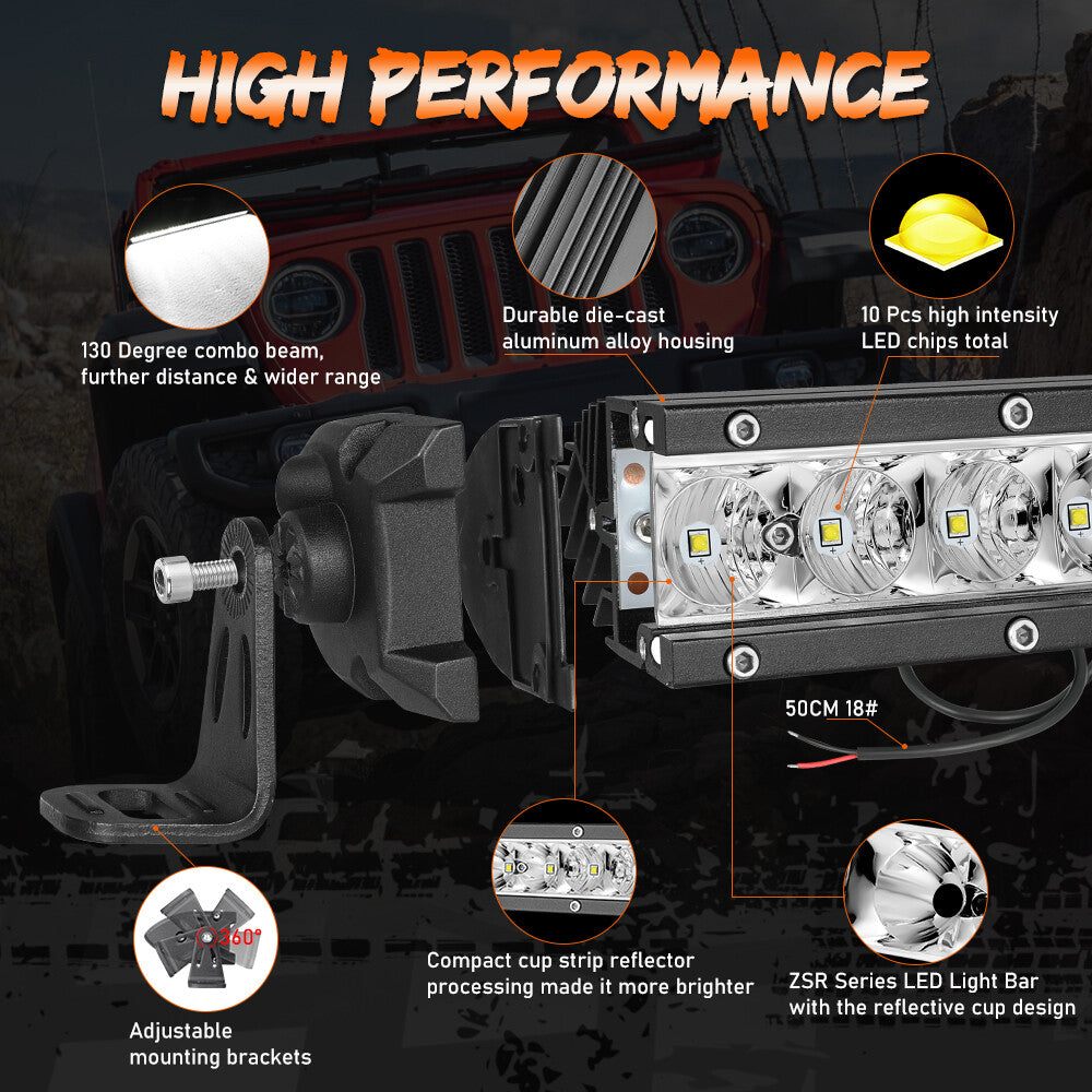 Roof Rack Combo Single Row 40"LED Work Light Bar For 2024-2025 Toyota Tacoma