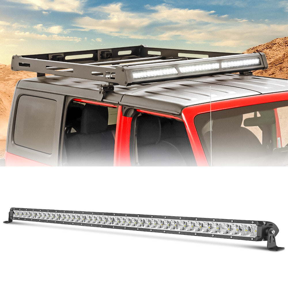 Roof Rack Combo Single Row 40"LED Work Light Bar For 2024-2025 Toyota Tacoma