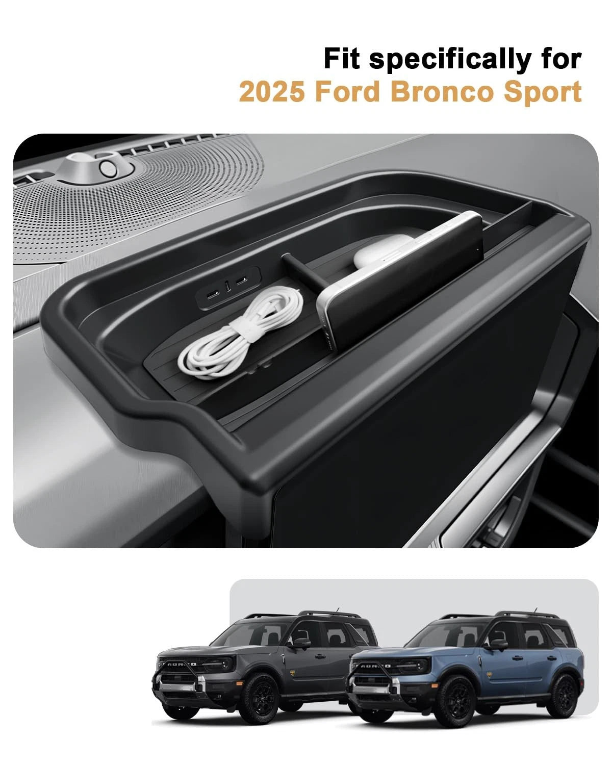 Behind Screen Dash Console Organizer For Ford Bronco Sport 2025