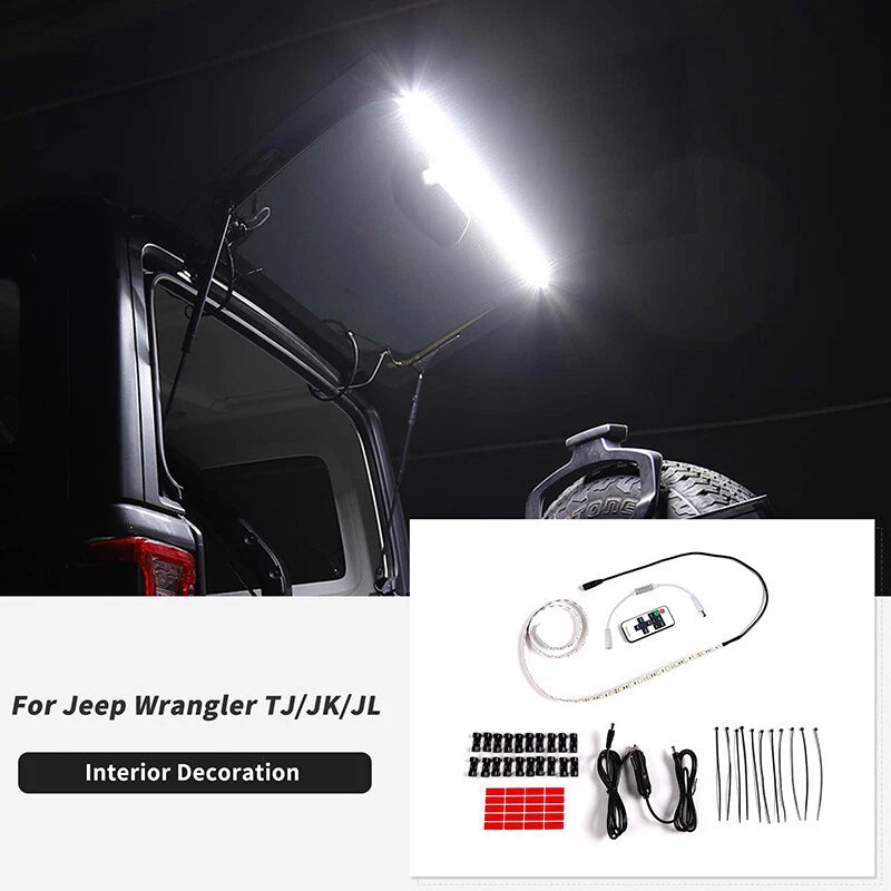 Tailgate Dome Light + Rain Gutter Set For Jeep Wrangler JL TJ JK 97+ - OMOTOR