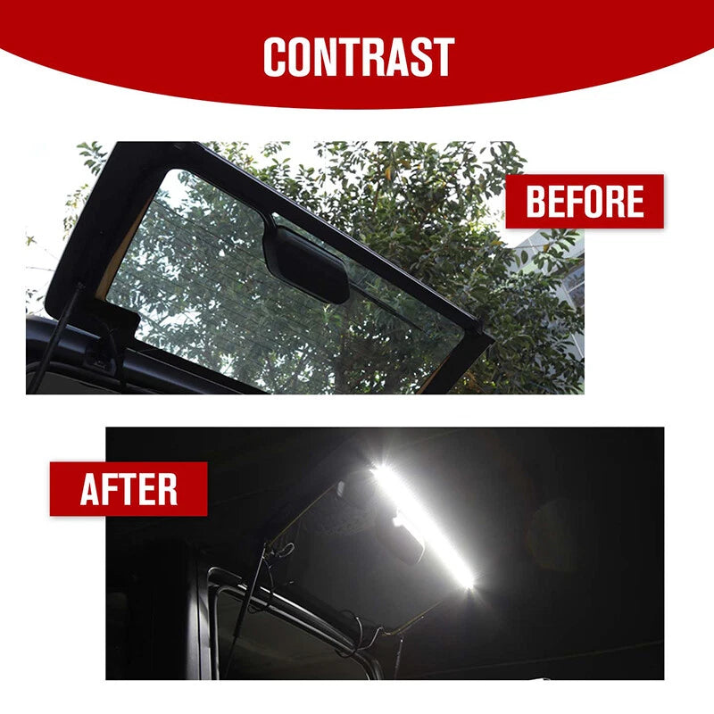 Tailgate Dome Light + Rain Gutter Set For Jeep Wrangler JL TJ JK 97+ - OMOTOR