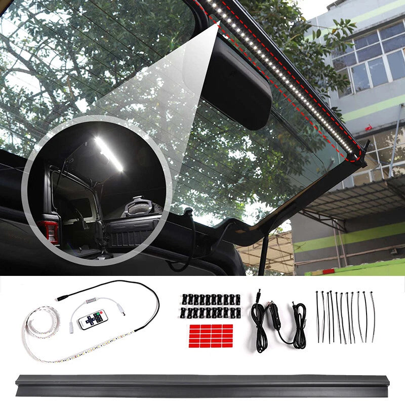 Tailgate Dome Light + Rain Gutter Set For Jeep Wrangler JL TJ JK 97+ - OMOTOR