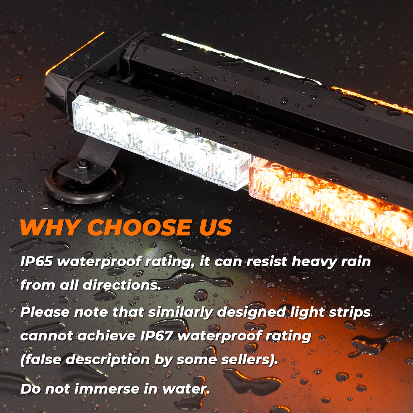 LED Strobe Light Bar -37.5'' Double Side Flashing 78 LED