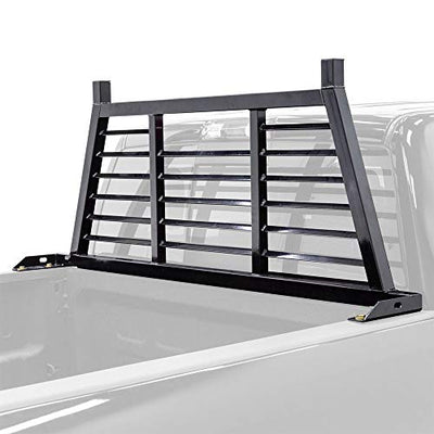 FL-HA-Rack Width Adjustable Louvered Steel Headache Truck Rack for 59" to 74.5" W Pickup Beds - Fits Most Makes/Models, Cab Protection