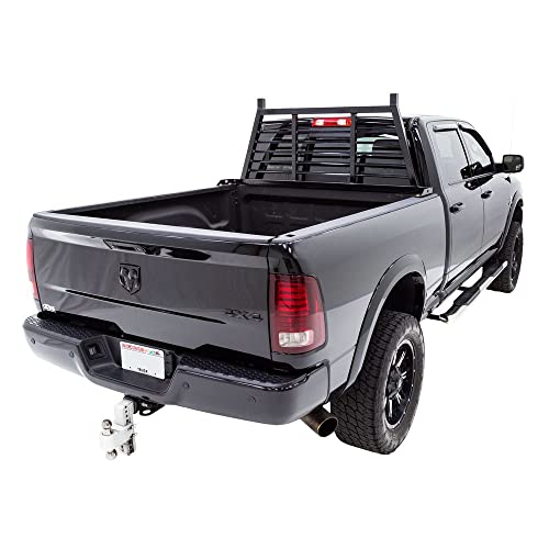 FL-HA-Rack Width Adjustable Louvered Steel Headache Truck Rack for 59" to 74.5" W Pickup Beds - Fits Most Makes/Models, Cab Protection