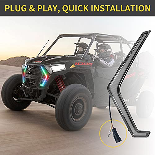 Upgrade RZR XP 1000 Turn Signal Fang Light with Bluetooth and Remote Control Spiral RGB Chase Light