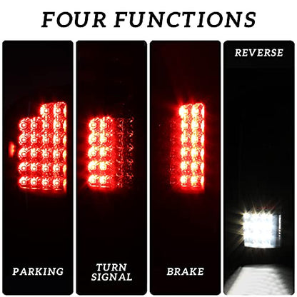 LED Tail Lights for Dodge RAM 1500 02-06/2500 3500 03-06, New Upgrade Black LED Taillights Rear Brake Stop Lamps for Dodge Ram 1500 2002-2006 / Ram 2500 3500 2003-2006 Accessories (2PCS) - OMOTOR