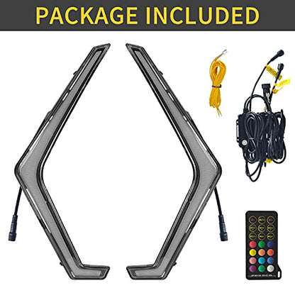 Upgrade RZR XP 1000 Turn Signal Fang Light with Bluetooth and Remote Control Spiral RGB Chase Light - OMOTOR