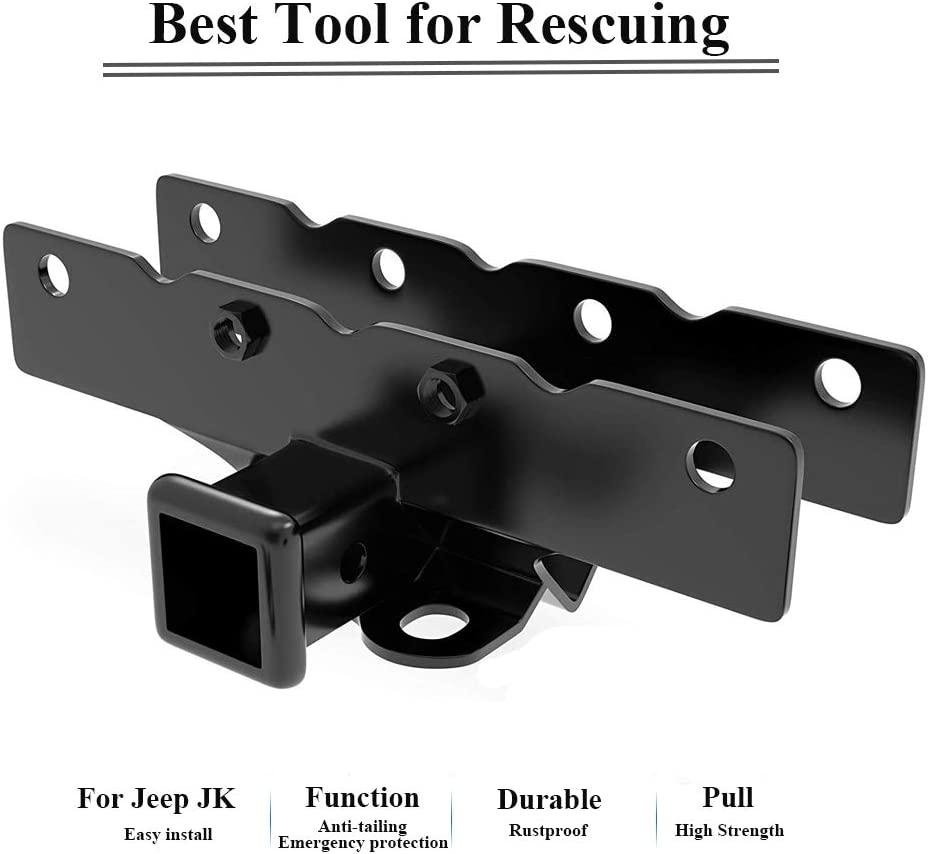 Wrangler Trailer Hitch with 2" Receiver for Wrangler JL & Unlimited JLU 2018 2019 2020 Tow Accessories (Class 3)