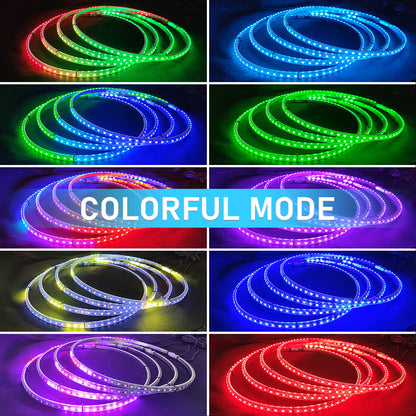 【EASY INSTALL】4PCS 17 INCH Chasing RGB LED Wheel Rim Light Kit - OMOTOR