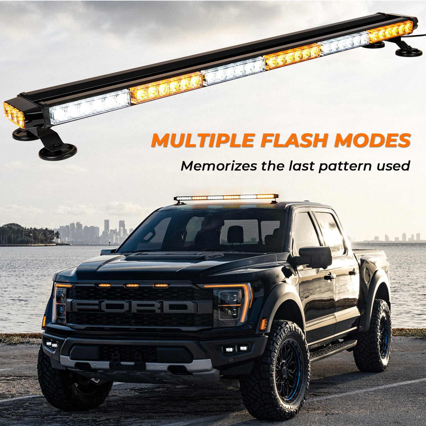 LED Strobe Light Bar -37.5'' Double Side Flashing 78 LED