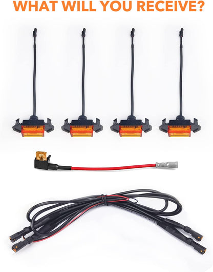 LED Grille Lights for Toyota Tacoma TRD Pro Front Grille 2016 2017 2018 waterproof with Harness & Fuse (5 PCS with 1PCS free accessory light, Amber Shell with Amber Light) - OMOTOR