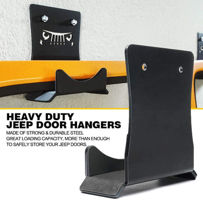 Storage Door Hangers Compatible with Jeep, Wall-Mounted Removable Door Storage Rack Bracket - OMOTOR