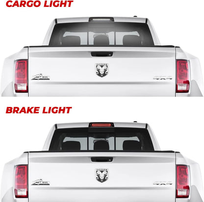 Upgraded Led Third Brake Light with Strobe Mode Switch for 2009-2018 Dodge Ram 1500 2500 3500 Pickup High Mount Brake Cargo Light with Smoke Lens Black Housing - OMOTOR