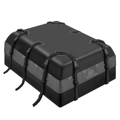 Car Rooftop Cargo Carrier Bag, 21 Cubic Feet 100% Waterproof Anti-Scratch Material Roof Rack Cargo Carrier for Top of Vehicle with or Without Racks (Anti Slip Mat, 6 Door Hooks, Reflective Logo) - OMOTOR