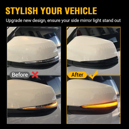Car Accessories LED Side Mirrors, Sequential Dynamic Turn Signal Lights Indicator, Pair for Toyota Tacoma 2016-2022, RAV4 XA50 2019-2022, Highlander XU70 2020-2022, Set of 2, Smoked Black - OMOTOR