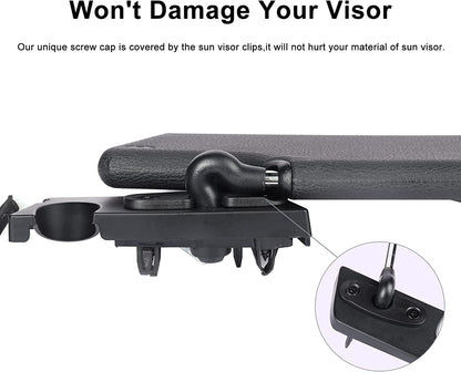 Upgrade Aluminum Alloy Sun Visor Repair Kit Heavy Duty Visor Mounting Clips Compatible with Jeep Wrangler JK 2018/ Wrangler 2018-2022/ Gladiator 2020-2022 (2 Pack) - OMOTOR