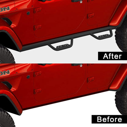 Drop Down Style Running Boards Compatible with 2007-2018 Jeep Wrangler Jk Jku Unlimited 4 Doors - OMOTOR