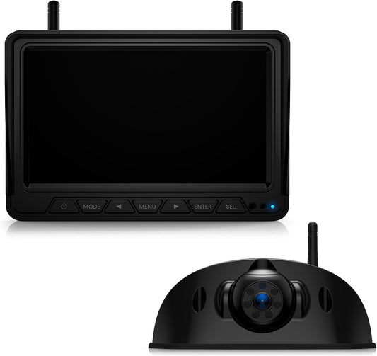 HD 7-inch Wireless RV Backup Camera System, 1080P 7" IPS Monitor & 1 Rear View Camera, IR Night Vision Recording IP69 Waterproof Compatible with Furrion Pre-Wired RV Truck Trailer - DW7Y5 - OMOTOR