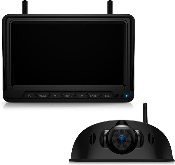 HD 7-inch Wireless RV Backup Camera System, 1080P 7" IPS Monitor & 1 Rear View Camera, IR Night Vision Recording IP69 Waterproof Compatible with Furrion Pre-Wired RV Truck Trailer - DW7Y5 - OMOTOR