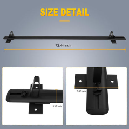 Universal 79" Black Low Profile Heavy Duty Aluminum Pick Up Truck Ladder Rack Truck Bed Top Luggage Carrier Crossbars - OMOTOR