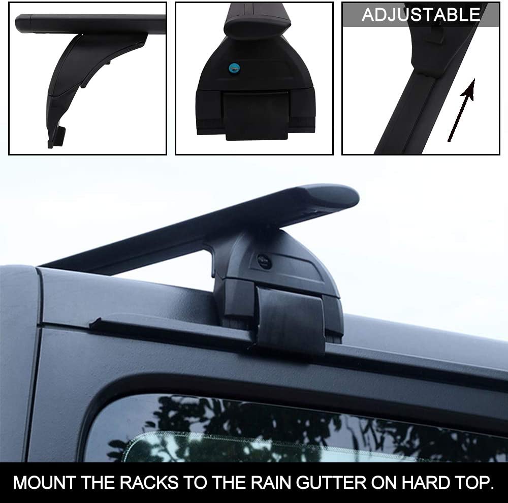 Cross Bars Roof Rail Racks Fit for Jeep Wrangler JK JL Gladiator JT 2007-2024 Crossbars