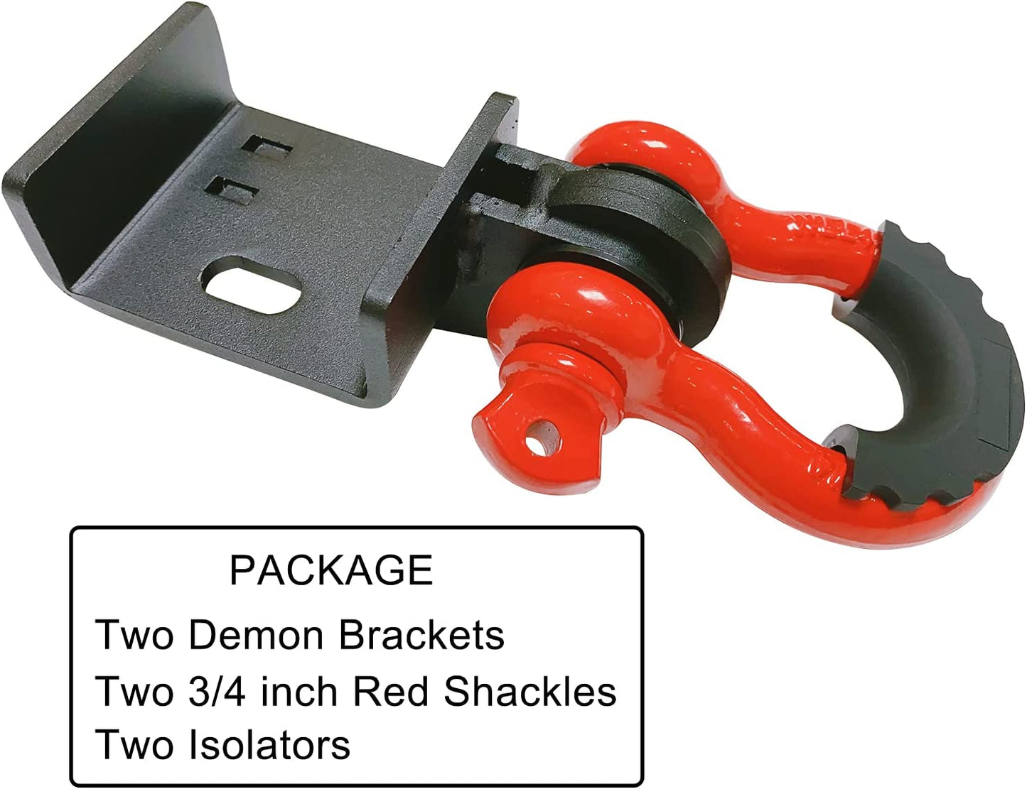 Omotor Front Demon Tow Hook Bracket with 3/4 inch Shackles Fit for Toyota Tacoma 2009-2021 Demon Shackle Mount