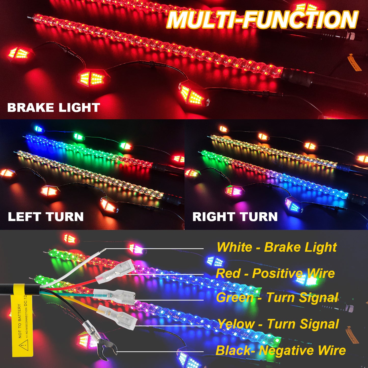 Omotor 2Pcs 3FT Whip Lights and 8 Rock Lights Combo 360° Spiral Chasing RGB Whips RGBW & Brighter Neon with Bluetooth and Remote Control