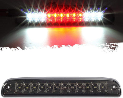 Red/White 12 LED Smoke Lens Chrome Housing 3rd Third Brake Light for Ford F-250 F-350 F-450 F-550 Super Duty 1999-2016 /Ford Ranger 1993-2011