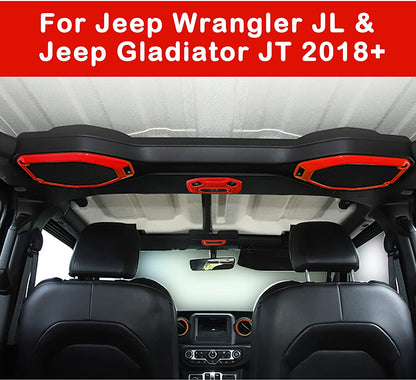 omotor 21PCS Full Set Interior Decoration Trim Kit for 2018-2022 Jeep Wrangler JL JLU & Gladiator JT Steering Wheel, Air Conditioning Vent, Reading Light, Speaker - OMOTOR