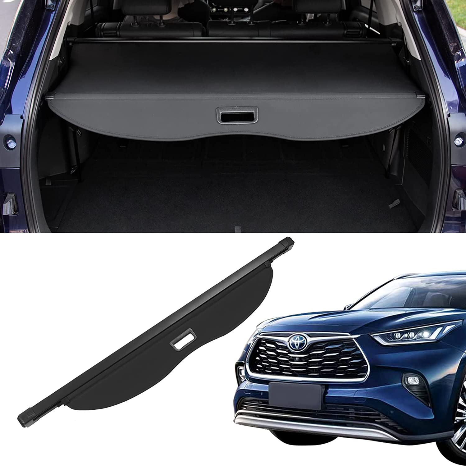 Retractable Rear Trunk Security  Cargo Cover For 2020 - 2023 Toyota Highlander